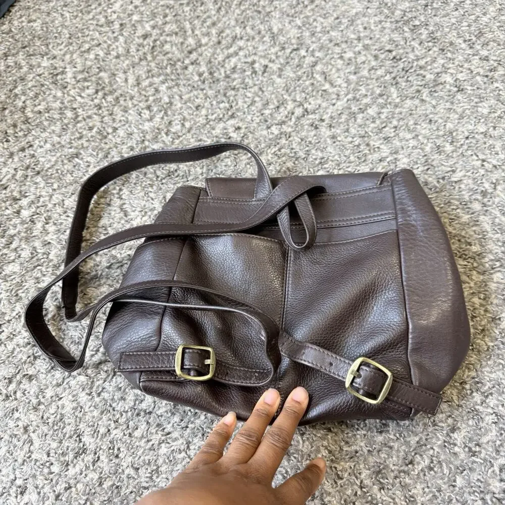 Hobo International Brown Leather Backpack Travel Bag purse Medium